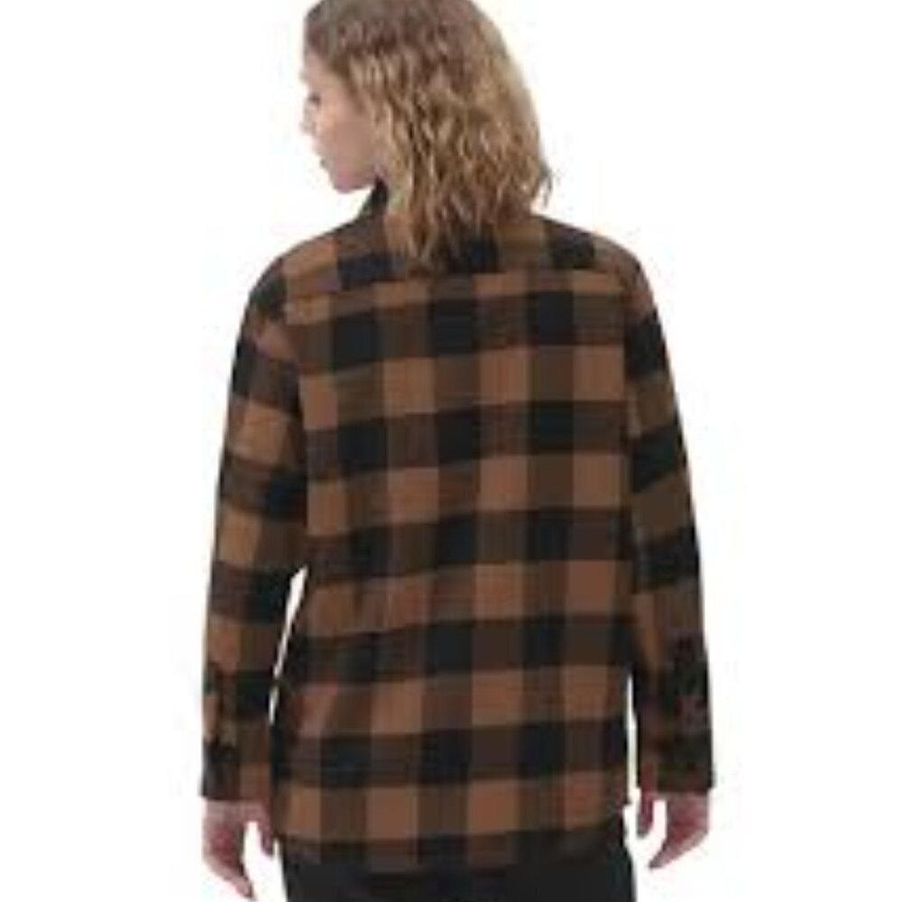 Women's Buffalo plaid button up Netural Beige Size